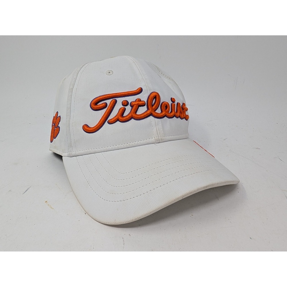 Clemson Tigers Hat Cap Strap Back Mens One Size White Orange NCAA Golf Titleist